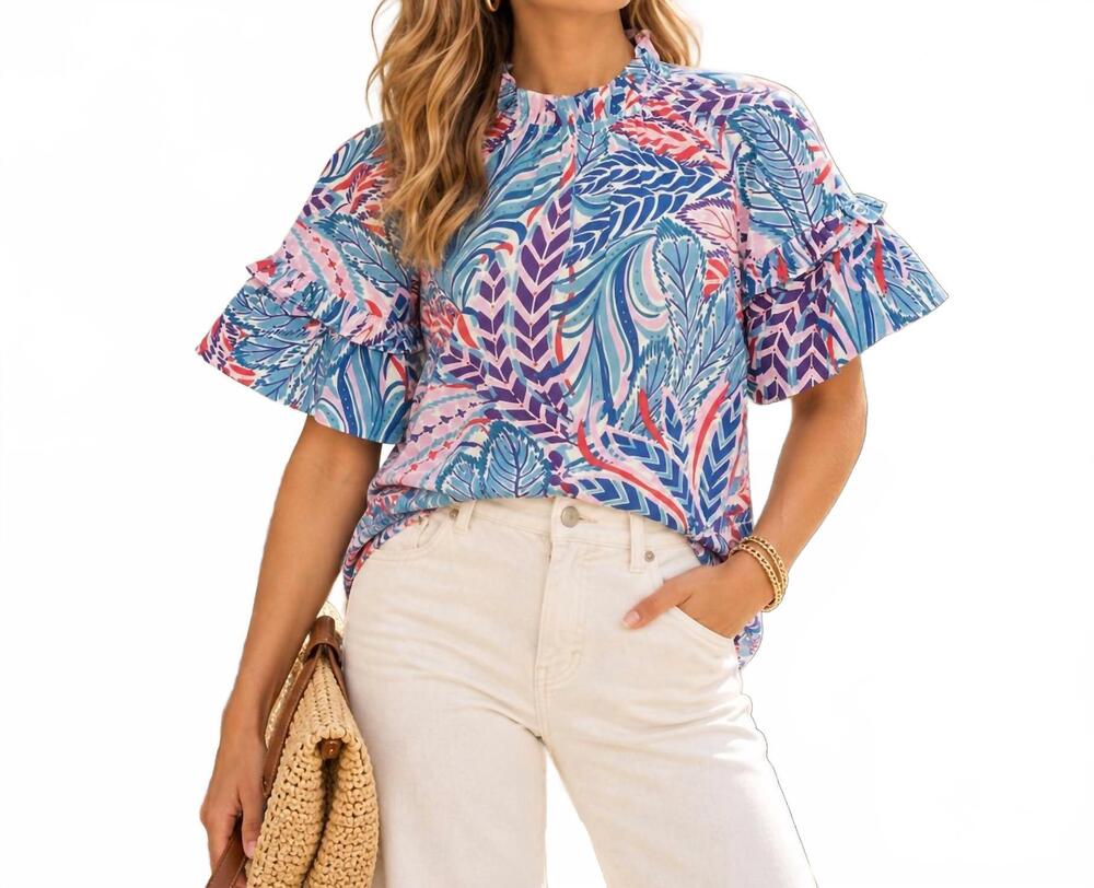 NEW BANJANAN marie top in feathers chili